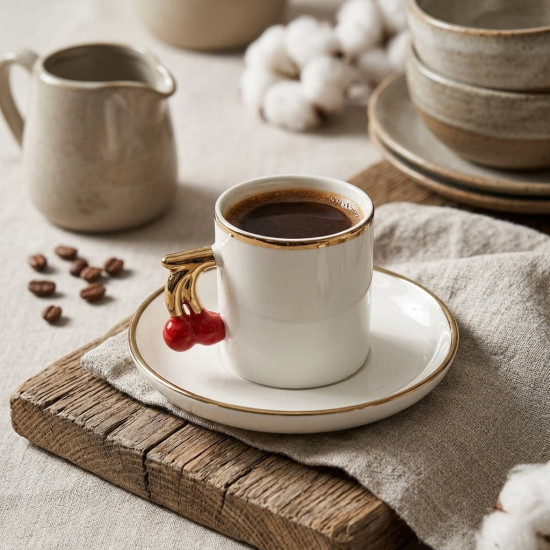 Coffee Cup and Saucer Set - 12 Pcs